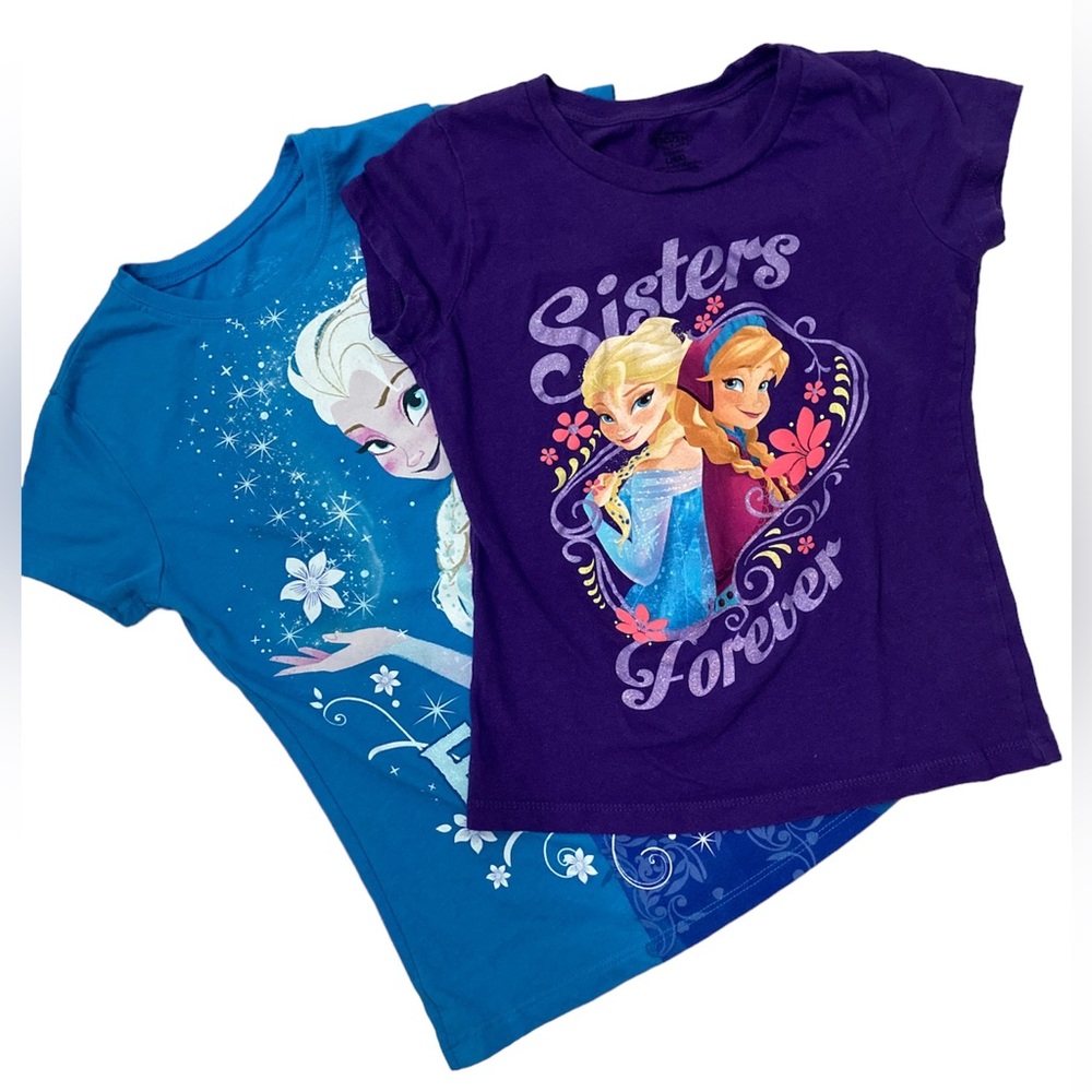 Elsa & Anna Frozen T-Shirts Bundle, Set of 2